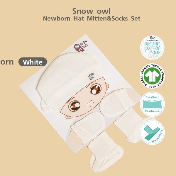 Snow Owl Newborn Hat Mitten & Socks Set