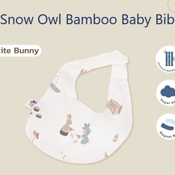 Snow Owl Bamboo Baby Bib