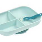 Beaba Silicone Suction Divided Plate - Blue