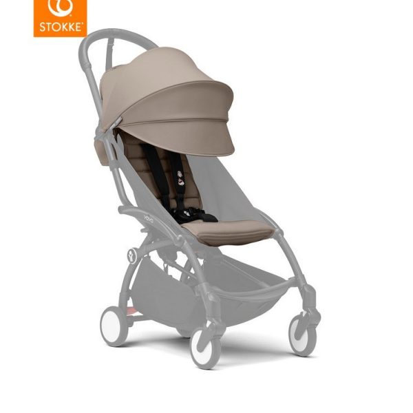Stokke YOYO3 White Frame & 6+ Taupe Bundle - Taupe
