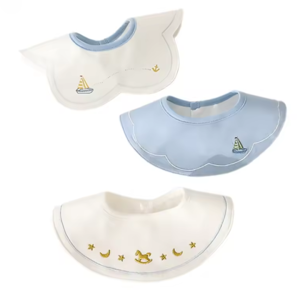 Waterproof Embroidered Baby Bibs – 3 Pcs.